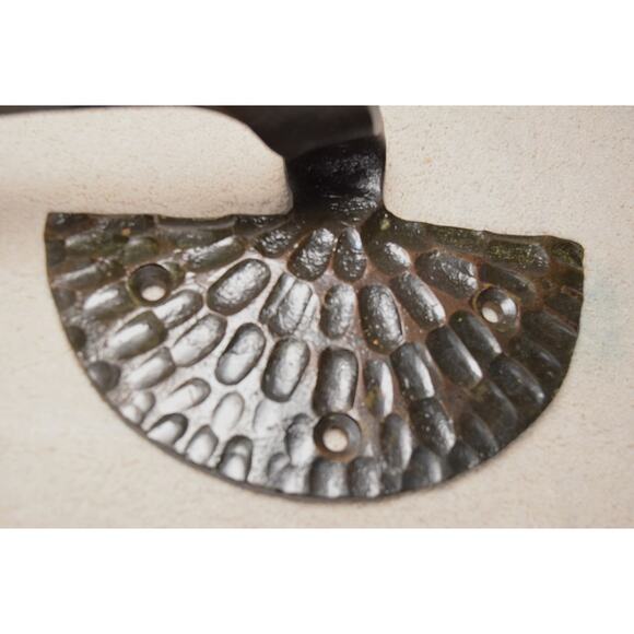 Heavy Rod Iron Door Handle/Towel Rod Handcrafted 22.5" Long 7# Dark Bronze Color - Picture 4 of 14